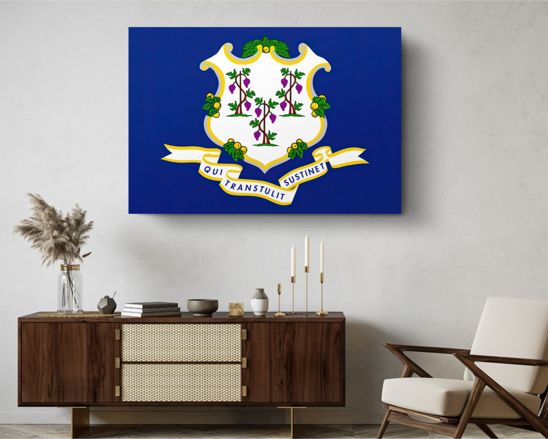 Connecticut State Flag USA Flags Edition Canvas Wall Art Home Decoration