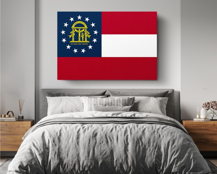 Georgia State Flag USA Flags Edition Canvas Wall Art Home Decoration