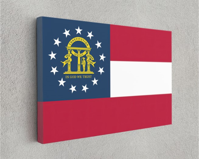 Georgia State Flag USA Flags Edition Canvas Wall Art Home Decoration
