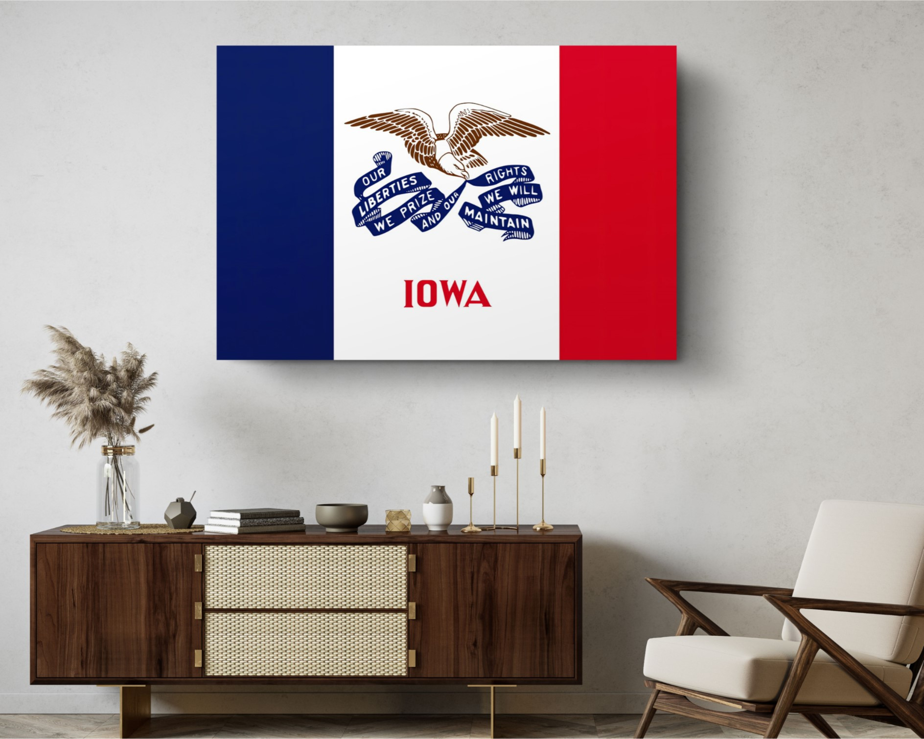 Iowa State Flag USA Flags Edition Canvas Wall Art Home Decoration