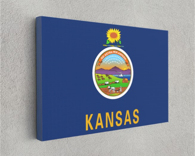 Kansas State Flag USA Flags Edition Canvas Wall Art Home Decoration