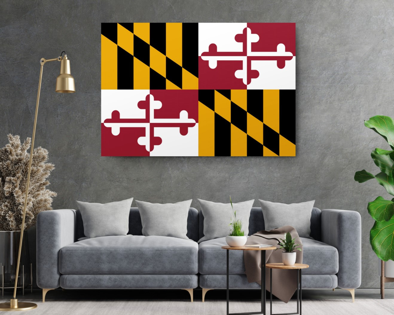 Maryland State Flag USA Flags Edition Canvas Wall Art Home Decoration
