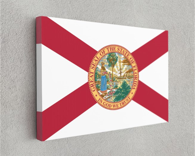 Florida State Flag USA Flags Edition Canvas Wall Art Home Decoration